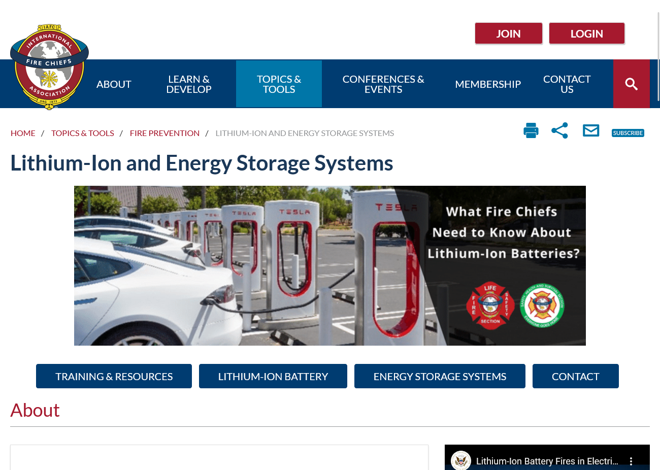 Lithium-Ion and Energy Storage Systems page