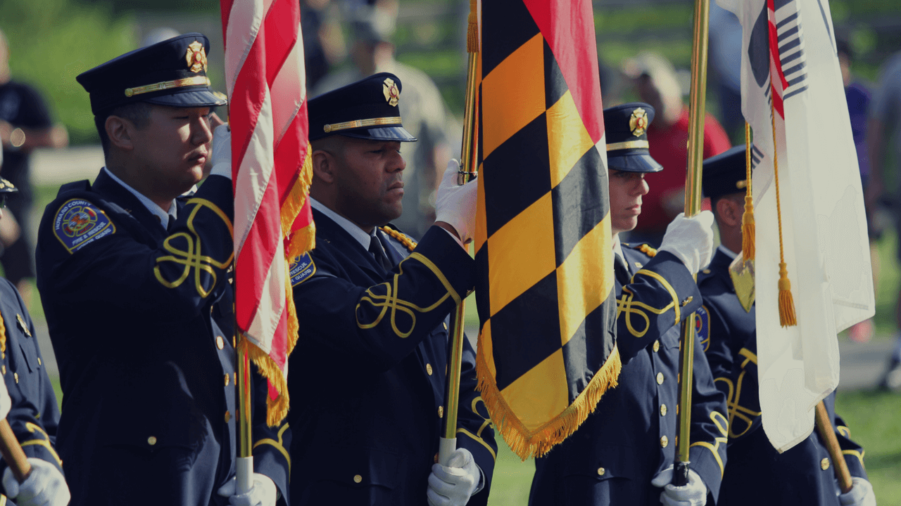 Howard County, Maryland flag ceremony