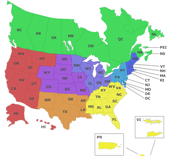 Map of IAFC divisions